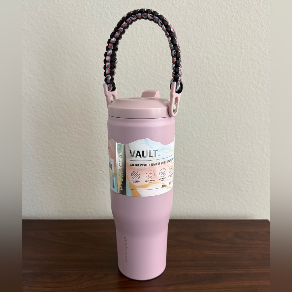 Rare HydraGear VAULT Insulated Tumbler With Flip Straw & Removable Handle